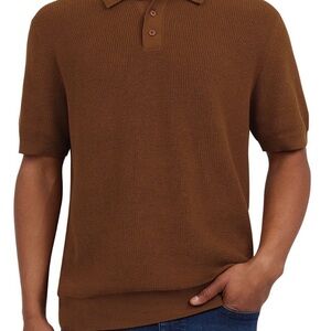 DKNY Men's Sweater Polo in orange.